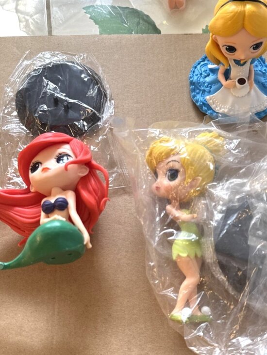 unbranded Other - 3 Lot Disney characters figures Ariel Mermaid Tinkerbell Alice in Wonderland